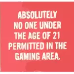 Vector illustration of age limit sign for gaming area
